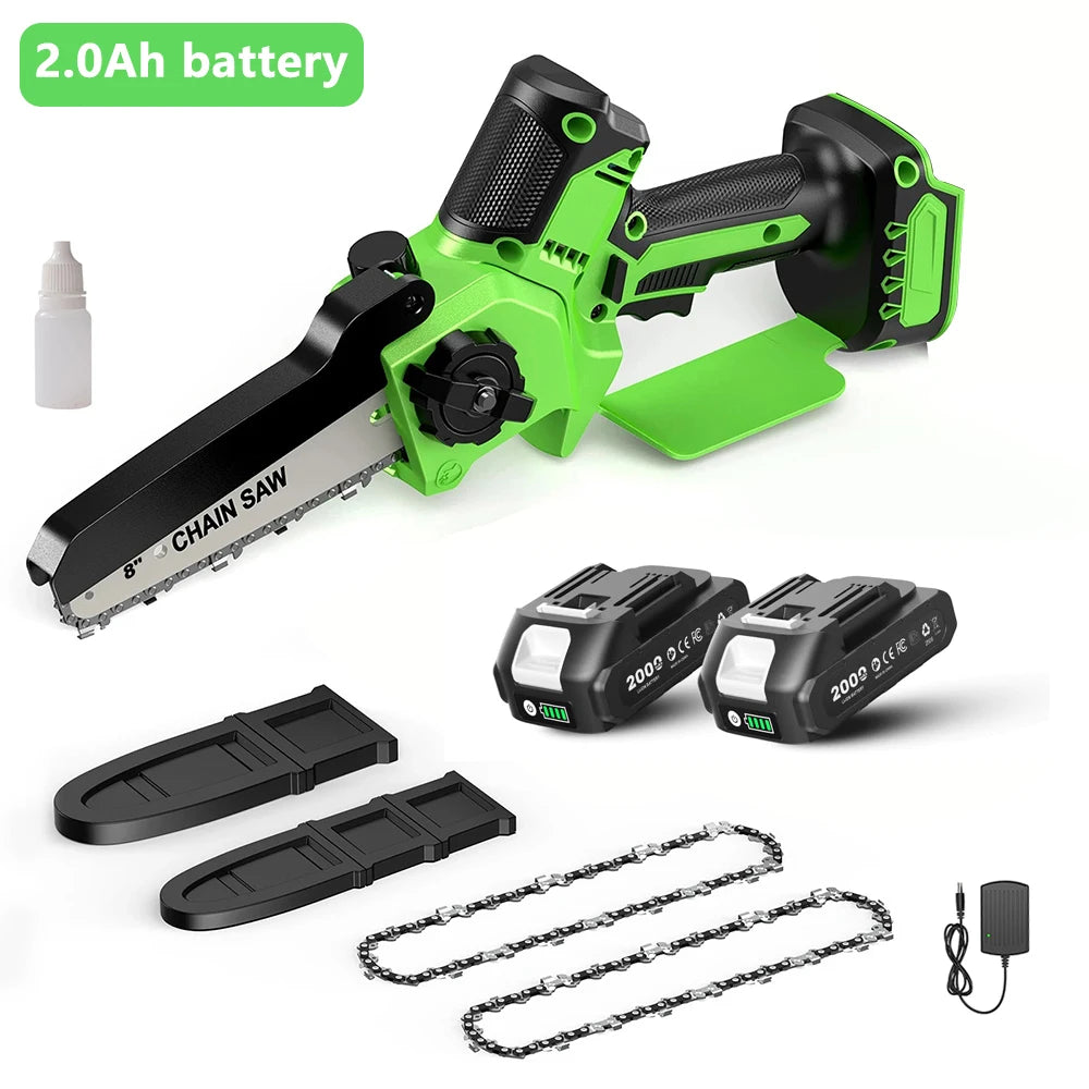 Taskstar 6&8 Inch Cordless Pruning Saw Brushless Electric Chain Saw 2 4000mAh Battery Powered Handheld Mini Saw for Gardening Tree Trimming & Wood Cutting
