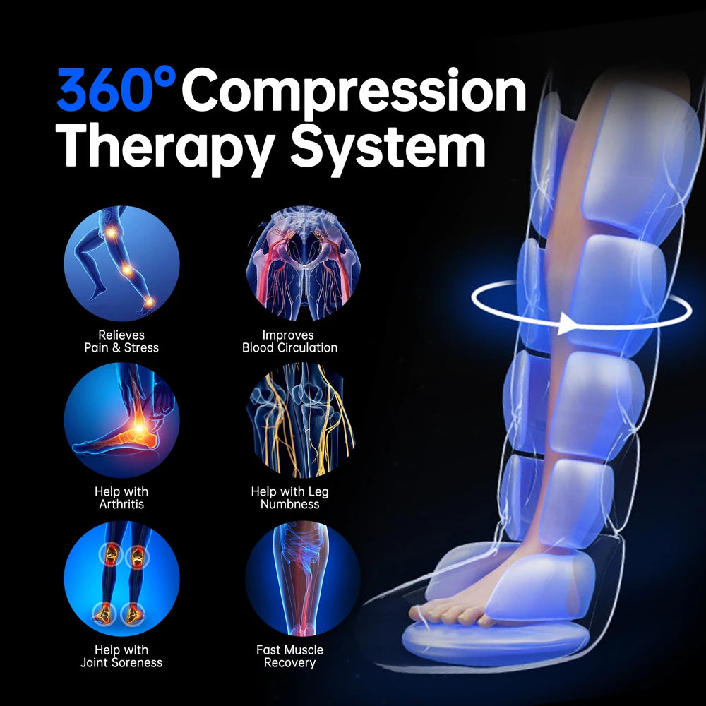 Leg Compression Massager for Circulation and Pain Relief,,Cordless Leg Massager for Muscle Relaxation,Fast Recovery(Single Unit)