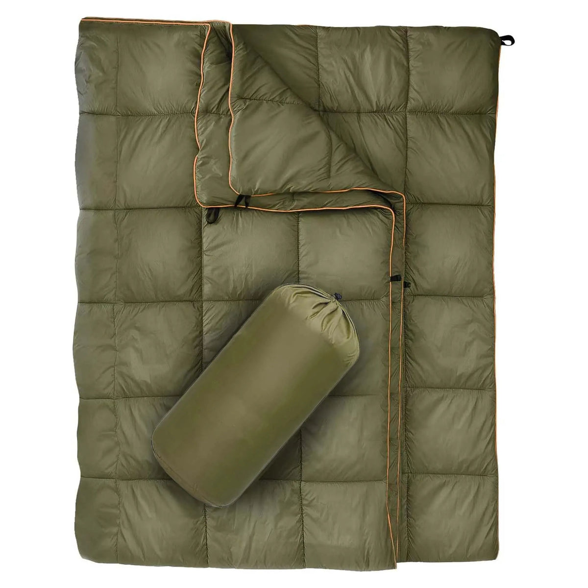 Outdoor Puffy Camping Blanket, Lightweight Down Alternative Puffy Camping Large Ultra Warm Hammock Top Quilt Waterproof Blanket for Traveling Picnic Beach Party Cold Weather