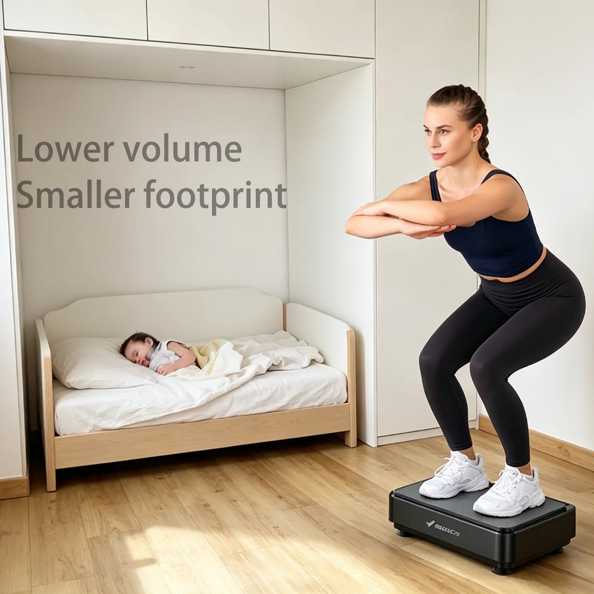 Vibration Plate Mini Low Noise LED Display Home Gym Equipment Fat Burning Weight Loss Whole Body Vibration Plate For Lymphatic Drainage Circulation Office Under Desk Compact Home Use