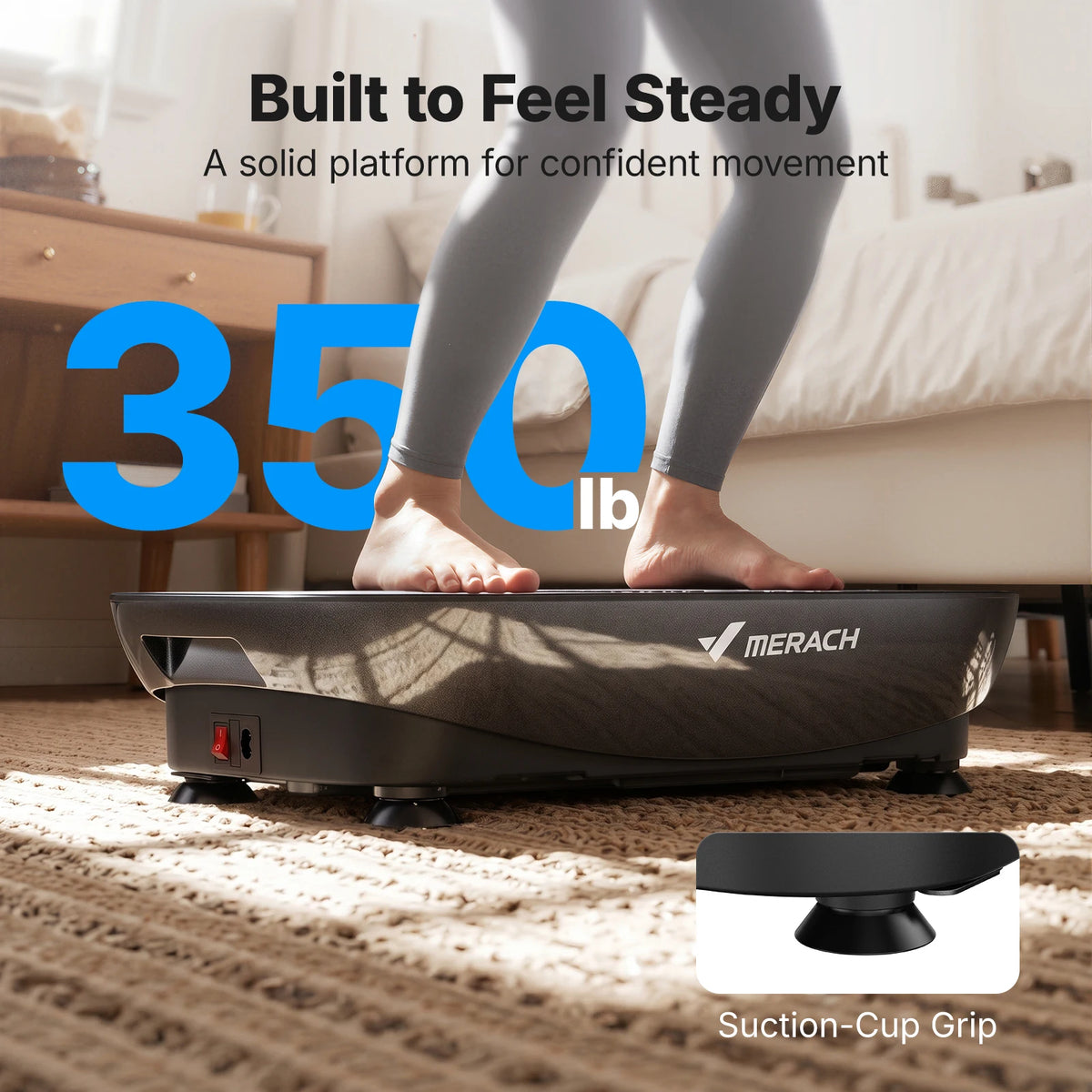 Merach V33 Pro Vibration Plate Exercise Machine with Digital Display, Resistance Bands & Built-in Speakers, Whole Body Workout Weight Loss 350lbs Capacity for Lymphatic Drainage Home Fitness Equipment