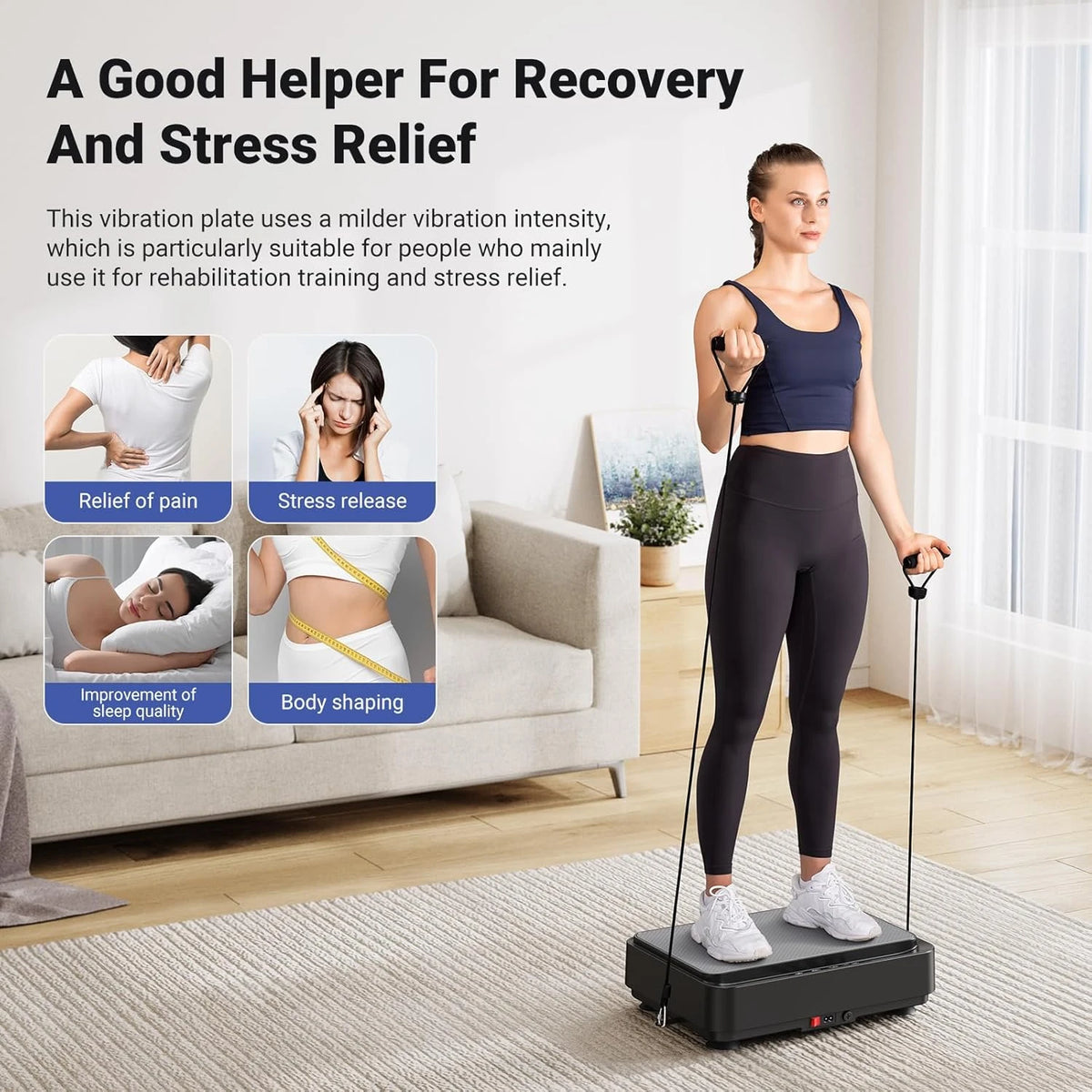 Vibration Plate Mini Low Noise LED Display Home Gym Equipment Fat Burning Weight Loss Whole Body Vibration Plate For Lymphatic Drainage Circulation Office Under Desk Compact Home Use