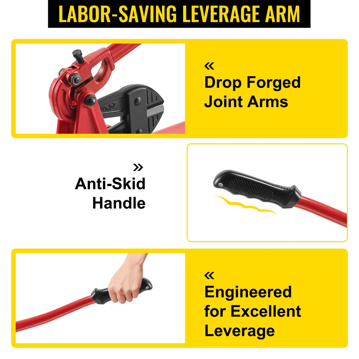 SucceBuy 24in Cutting Bench Type Hand Swager Tool Wire Rope Swaging Machine with Crimper Cable Bolt Cutter Head Copper Sleeves