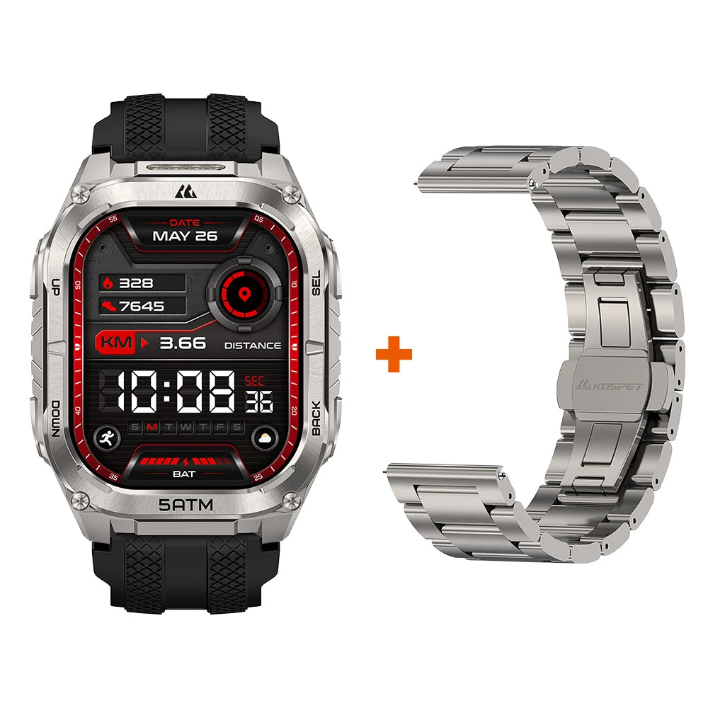 KOSPET Tank M4C GPS Smartwatch With Health Tracking And Flashlight