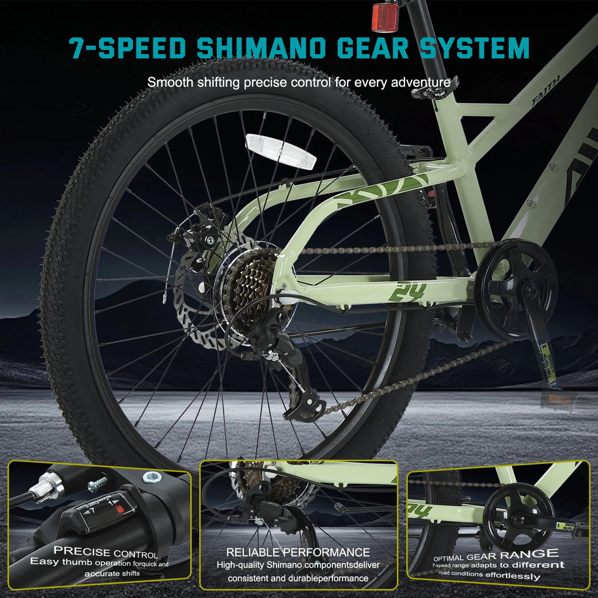 AIVA Hardtail Mountain Bike With Aluminum Frame And Disc Brakes
