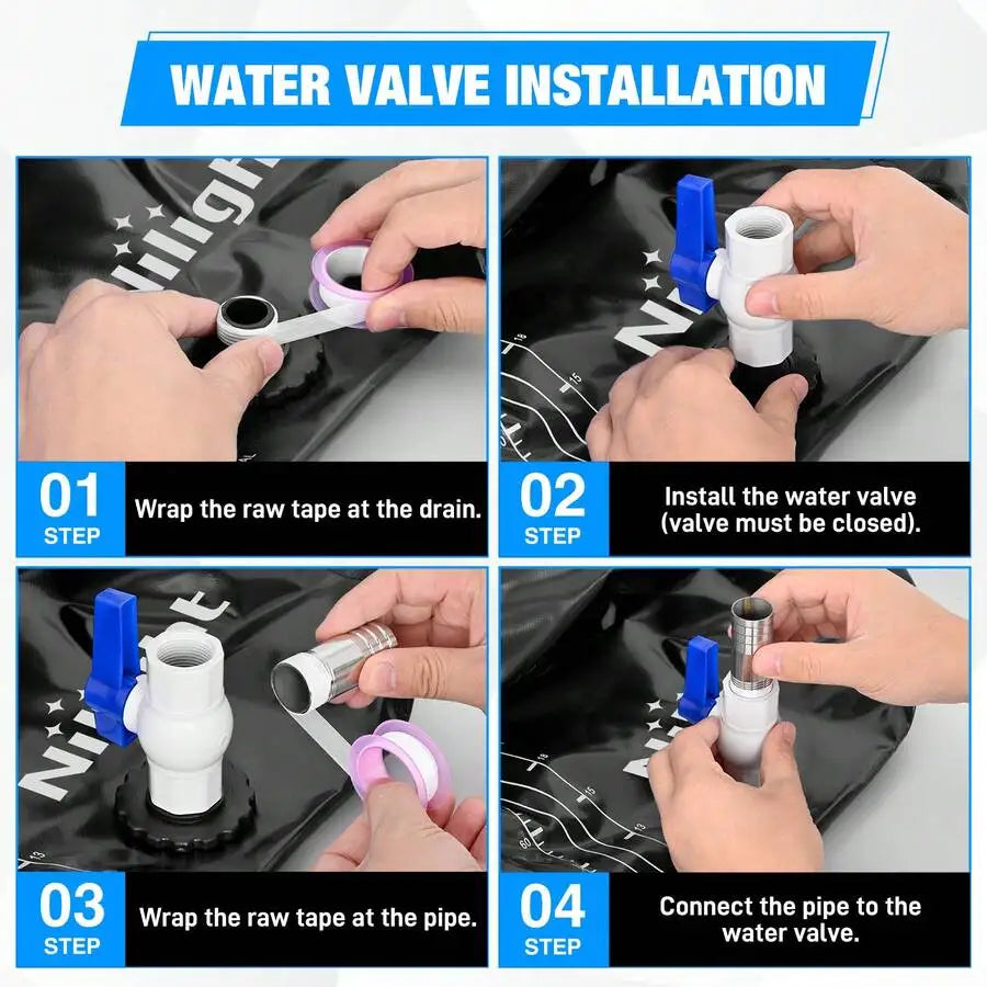 Nilight 240L Water Storage Bladder RV Potable Water Bladder Tank Camping Foldable Collapsible Water Storage Containers For Truck