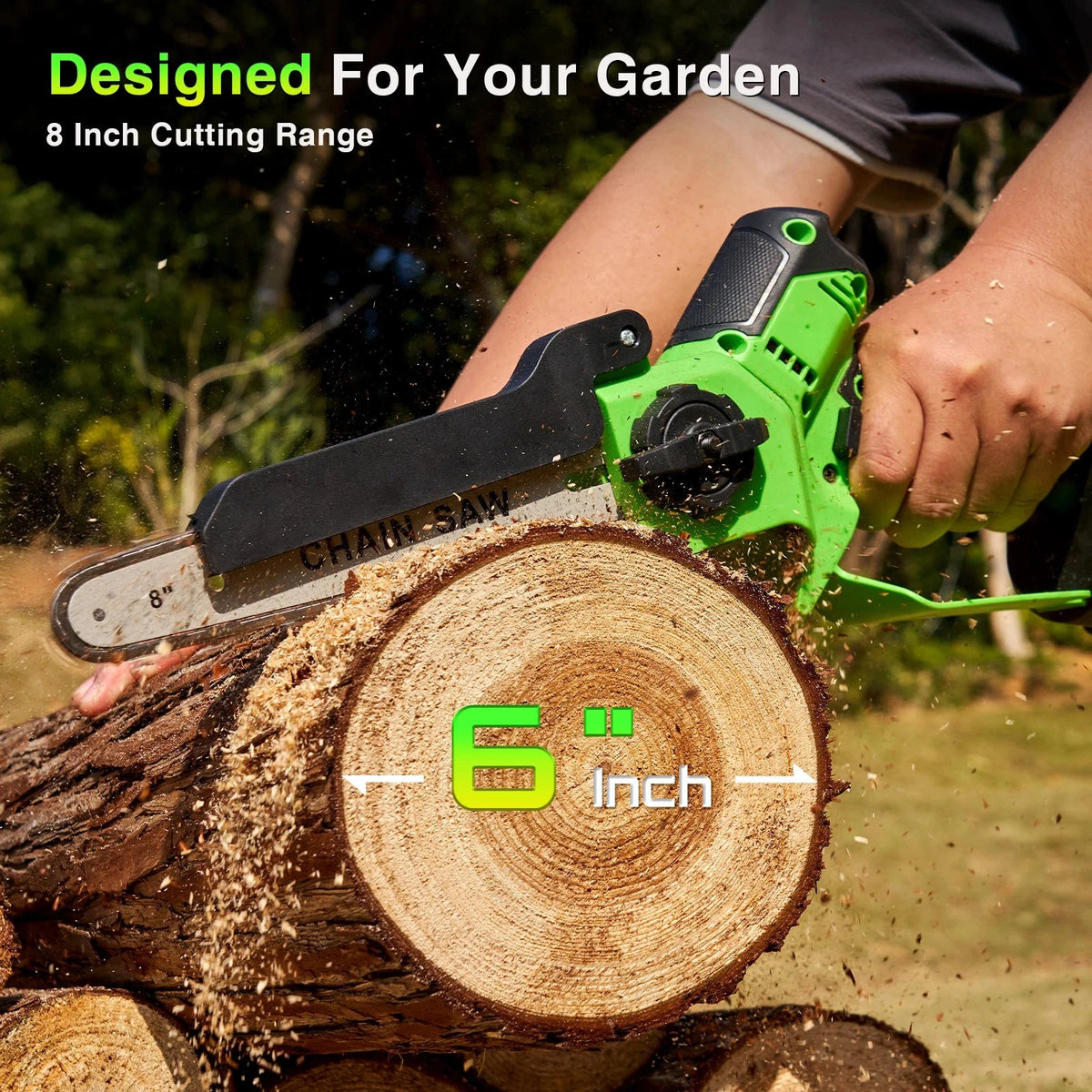 Taskstar 6&8 Inch Cordless Pruning Saw Brushless Electric Chain Saw 2 4000mAh Battery Powered Handheld Mini Saw for Gardening Tree Trimming & Wood Cutting