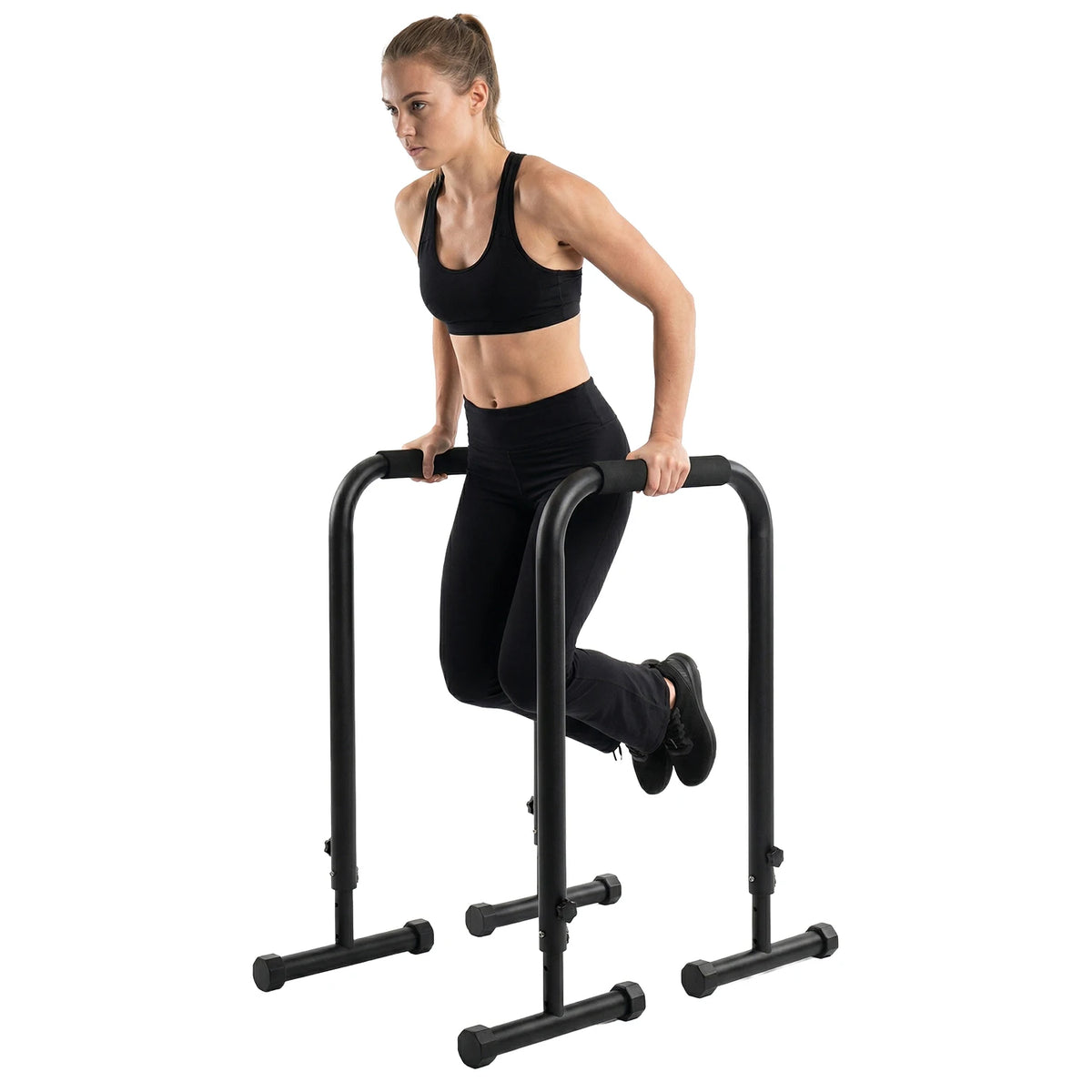 Adjustable Dip Bars with 3 Level Height 32 to 36 inch, 440 lbs Heavy Duty Steel Parallel Push Up Stand, Portable Calisthenics Station for Home Gym Strength Training