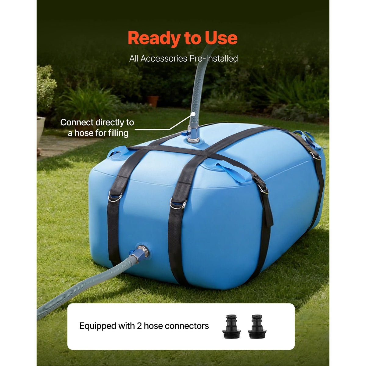 SucceBuy Water Storage Bladder TPU Soft Water Bag Portable & Collapsible Water Storage Containers for Camping Irrigation Outdoor