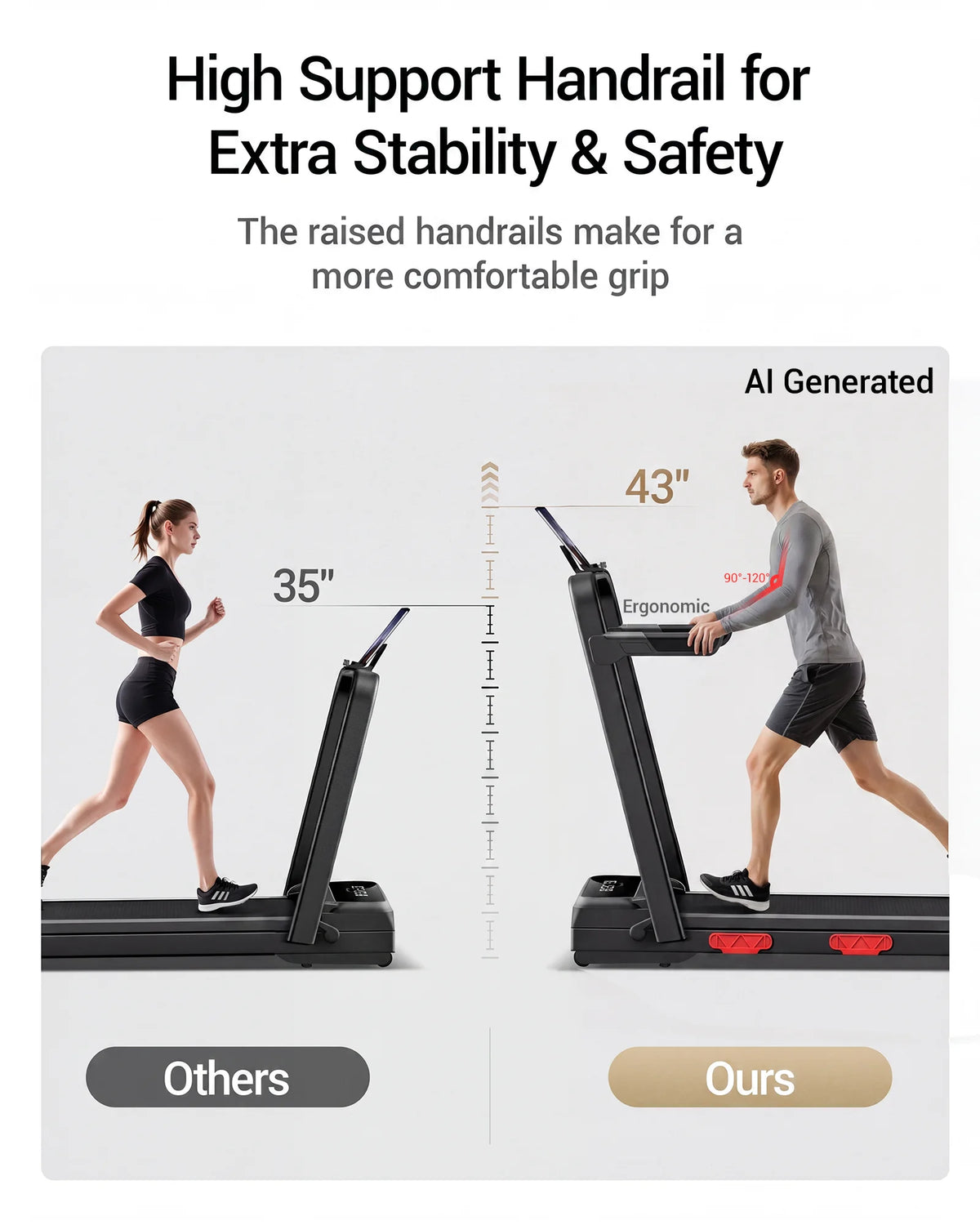 ROBORE  X9F 15% Auto Incline Treadmill, 7.5 MPH Folding Walking Pad with Safety Handle, Quiet Powerful Motor, 12 Speed Levels, 6-Layer Shock Absorption, LED Display Under Desk Treadmill for Home Workout, Walking, Jogging & Ru