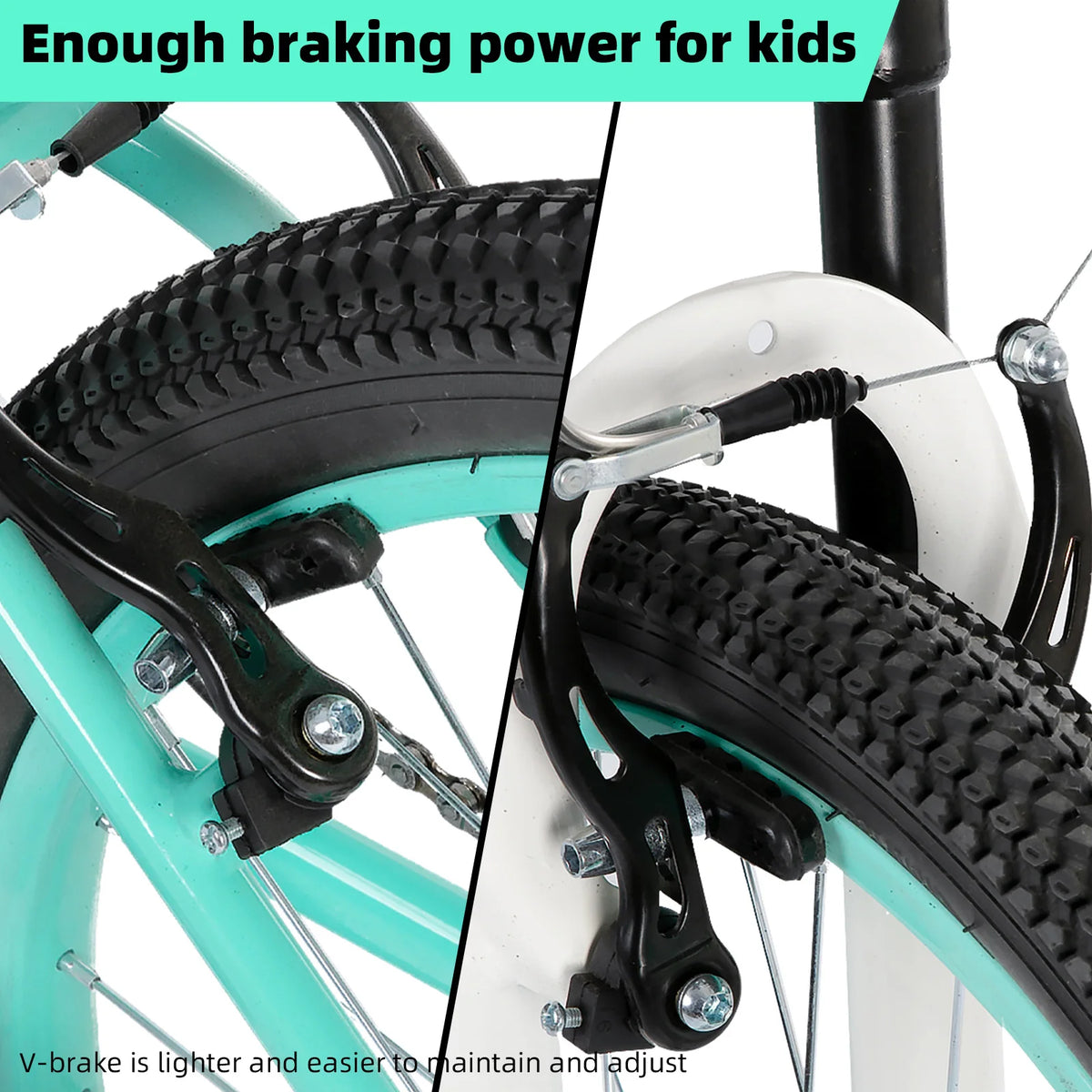 Hiland Kids Mountain Bike With Dual Handbrakes And Kickstand