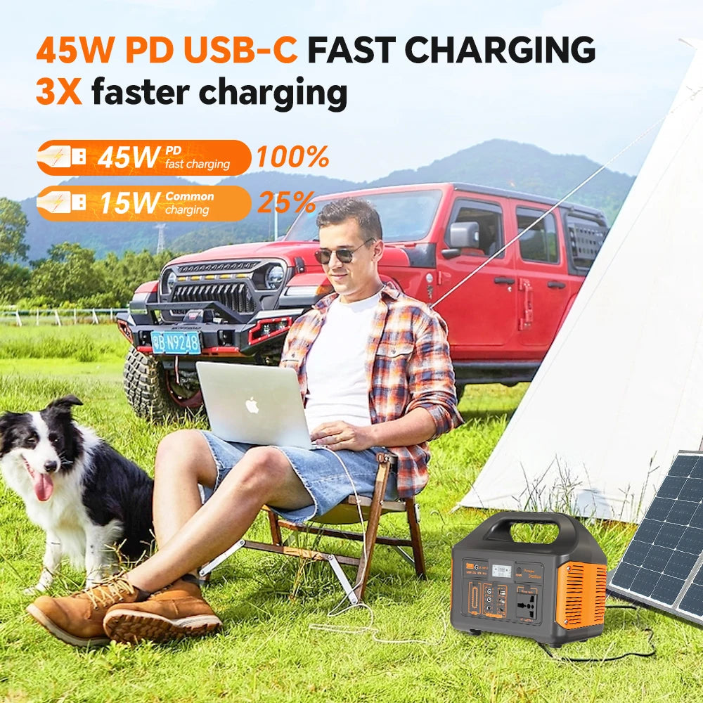 GaiaRay Portable Solar Power Station With LiFePO4 Battery Backup