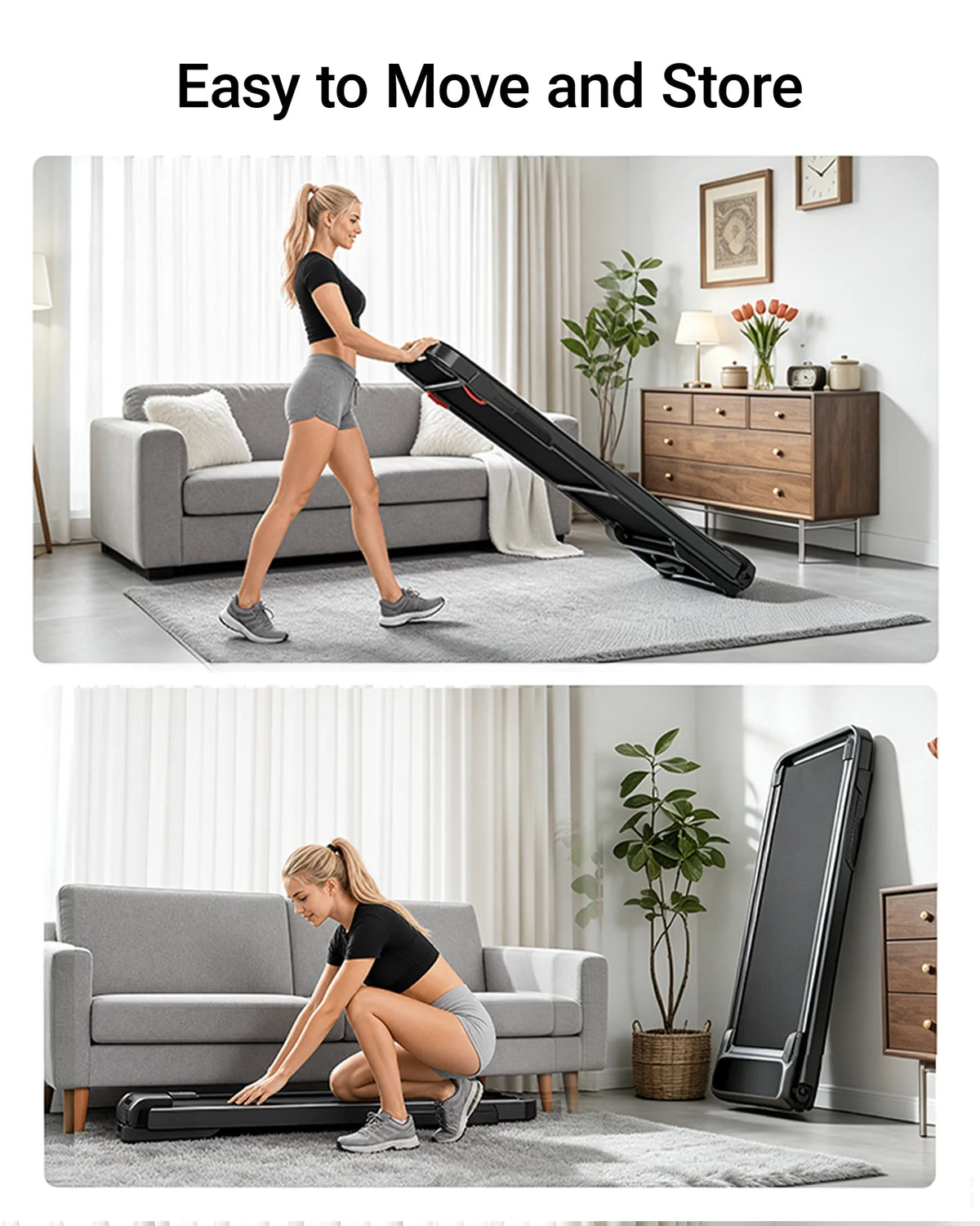 ROBORE  X9F 15% Auto Incline Treadmill, 7.5 MPH Folding Walking Pad with Safety Handle, Quiet Powerful Motor, 12 Speed Levels, 6-Layer Shock Absorption, LED Display Under Desk Treadmill for Home Workout, Walking, Jogging & Ru