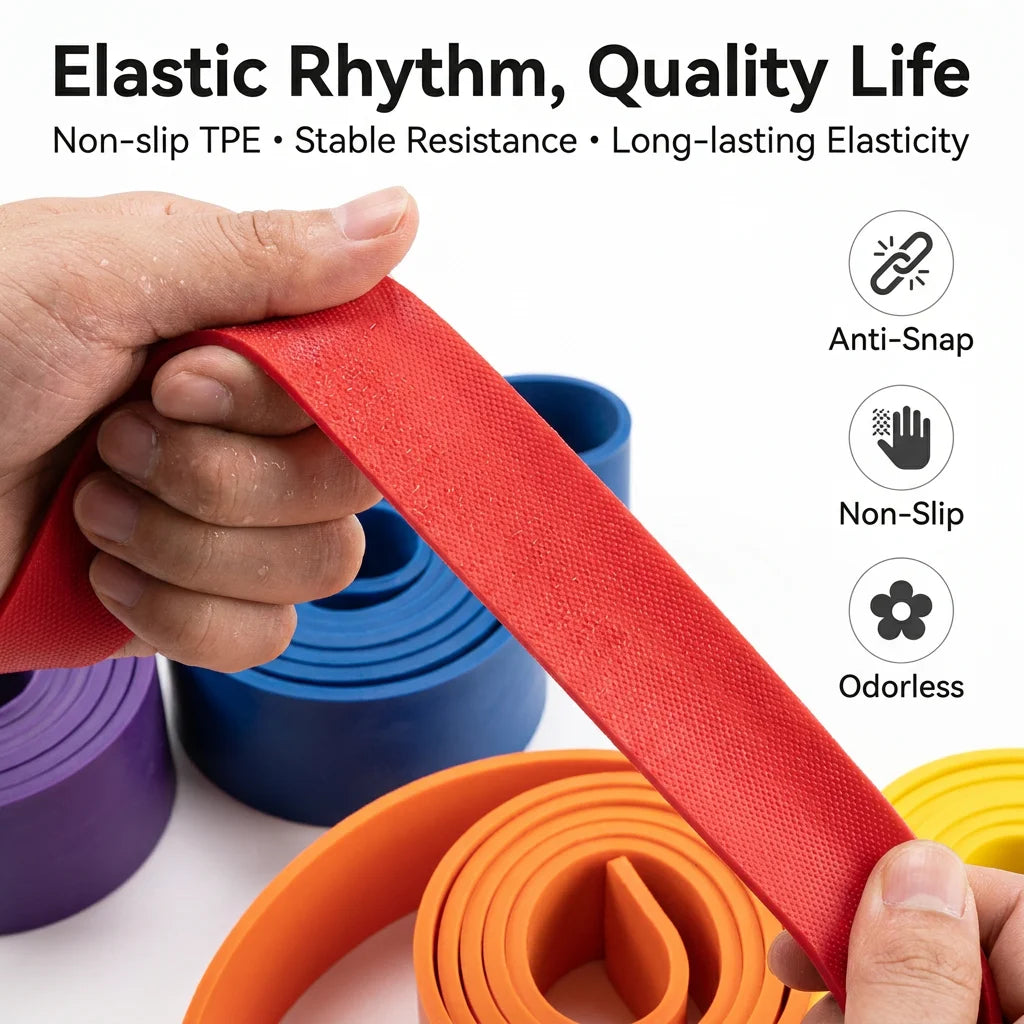 HAPBEAR Pull Up Assistance Bands Set of 5, Heavy Duty TPE Resistance Bands 5-125LBS, Anti-Snap Non-Slip Odorless Workout Bands for Pull Ups, Squat, Bench Press, Shoulder Press, Full Body Muscle Training, Home Gym Outdoor Fitn
