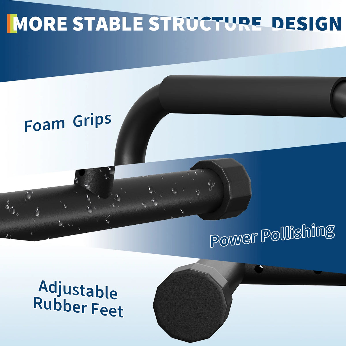 Adjustable Dip Bars with 3 Level Height 32 to 36 inch, 440 lbs Heavy Duty Steel Parallel Push Up Stand, Portable Calisthenics Station for Home Gym Strength Training