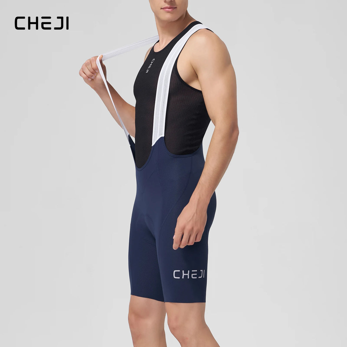 Cheji Men's Cycling Bib Shorts Seamless Construction, Comfortable, Quick-Drying and Breathable