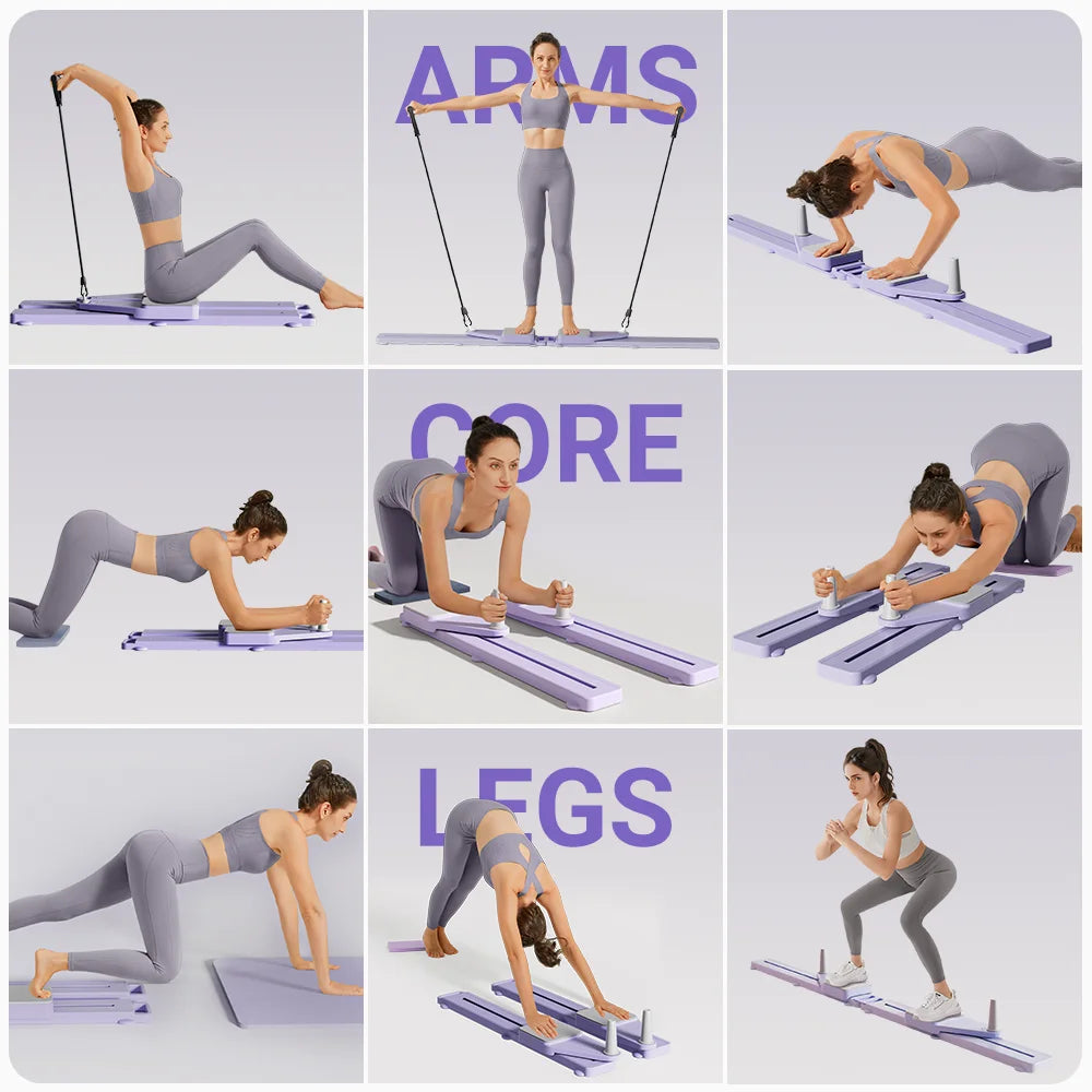 UMAY Multi‑Functional Detachable Split‑Style Abdominal Board, Split Abs Slide Roller with Simulated Ski Mode, Home Pilates Reformer with Knee Mat for Abdominal Leg Core Strength Training