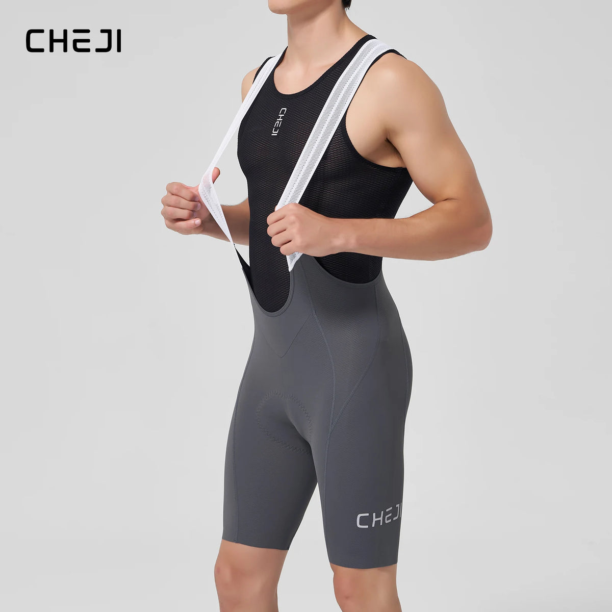 Cheji Men's Cycling Bib Shorts Seamless Construction, Comfortable, Quick-Drying and Breathable