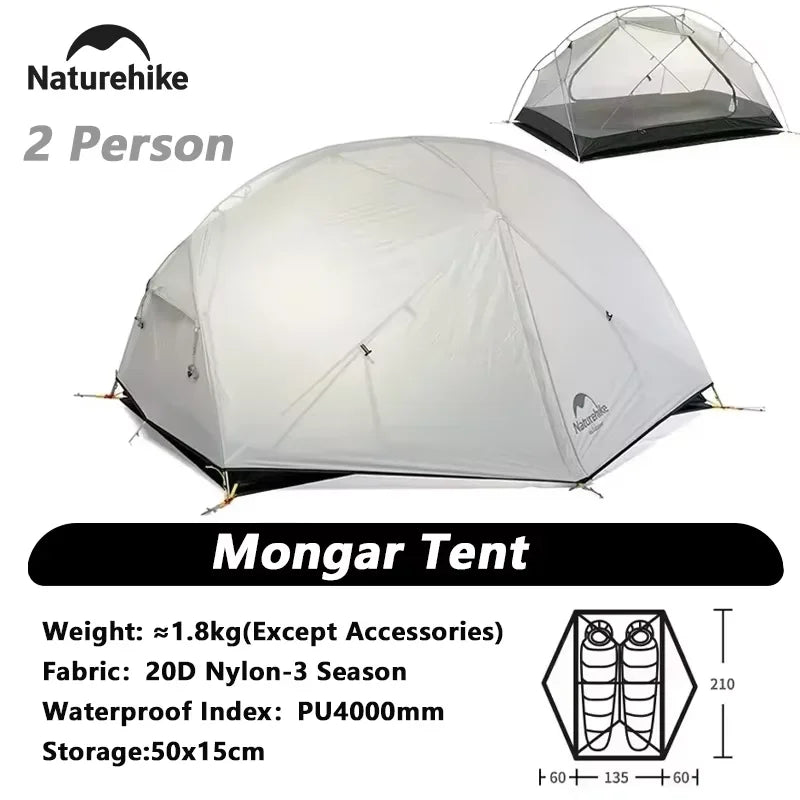 Naturehike Mongar Ultralight Waterproof Backpacking Camping Tent