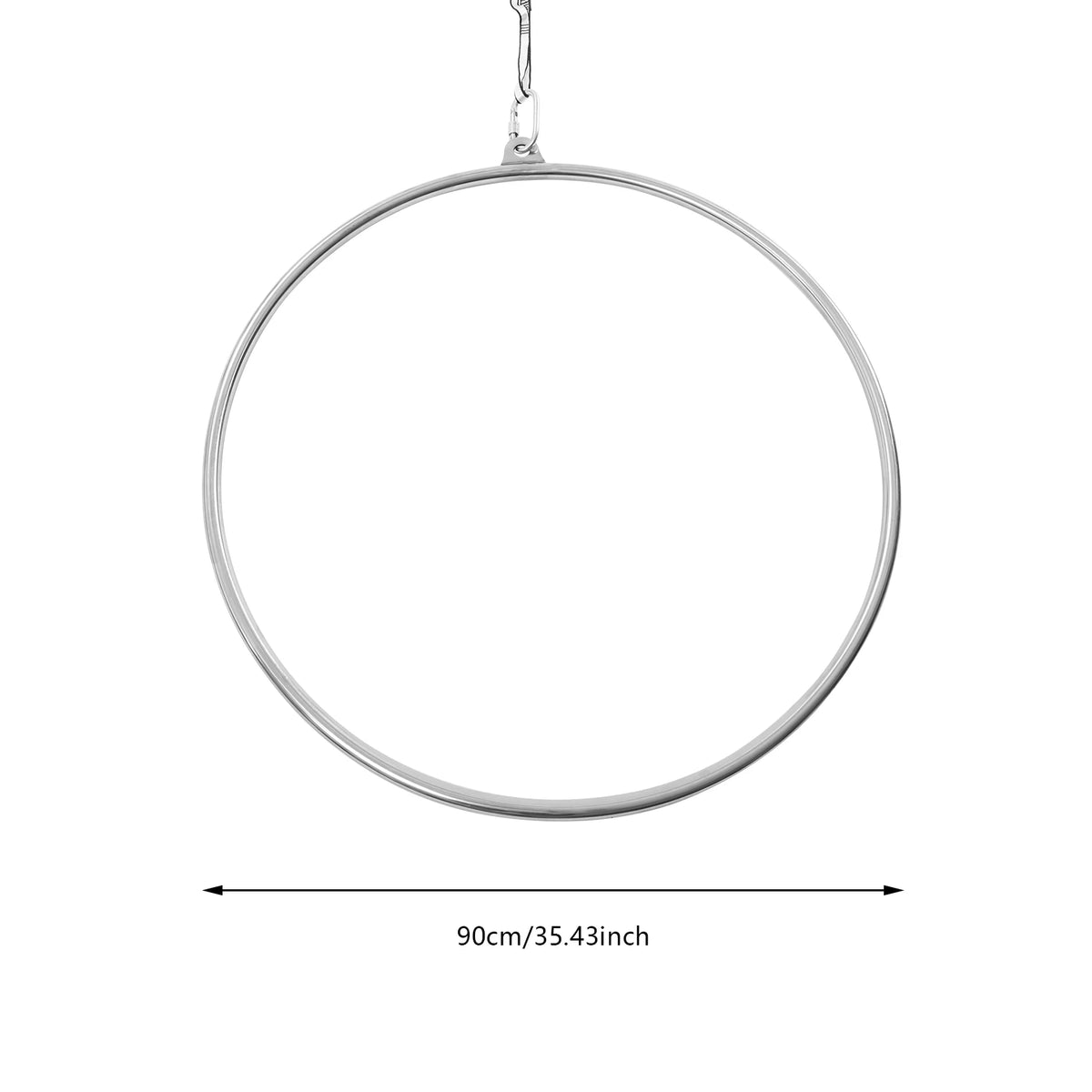 90cm Rings, Aerial Hoop, Yoga Suspension Ring, Stainless Steel Lyra, Smooth Polished Surface, 253lbs Weight Capacity, Thickened Carbon Steel Mounting Plate, Anti-Corrosion, Durable Anti-Rust, Home Gym Fitness, Aerial Dance Ac