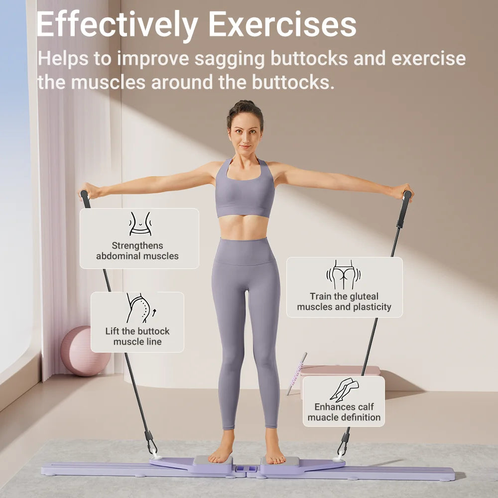 UMAY Multi‑Functional Detachable Split‑Style Abdominal Board, Split Abs Slide Roller with Simulated Ski Mode, Home Pilates Reformer with Knee Mat for Abdominal Leg Core Strength Training