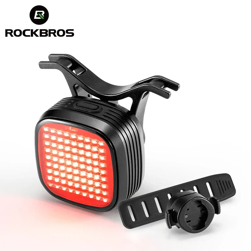 ROCKBROS Bike Rear Light Smart Sync Brake Sense Taillight 12 Modes IPX6 Rechargeable Rear Light MTB Road Cycling Accessories