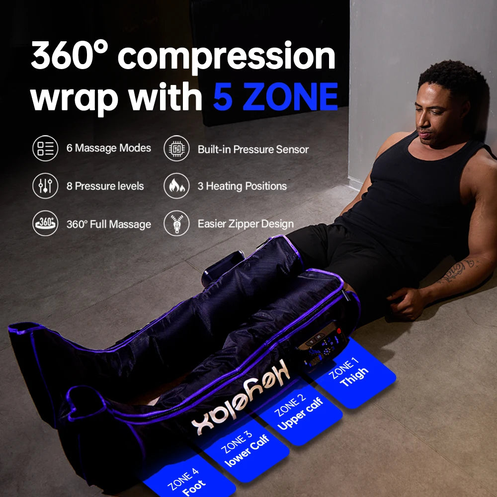 Leg Compression Massager for Circulation and Pain Relief,,Cordless Leg Massager for Muscle Relaxation,Fast Recovery(Single Unit)