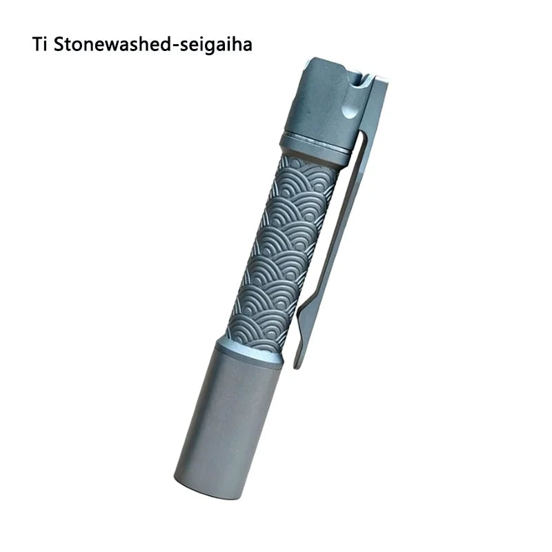 ReyLight Pineapple Mini MK3 Ti Flashlight Nichia 519A 4000K High CRI LED Slim Pocket EDC Torch IP68 Waterproof Titanium Flashlight