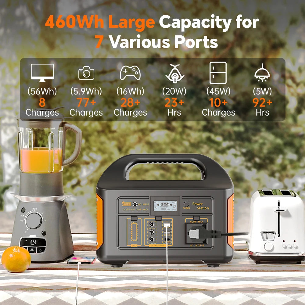 GaiaRay Portable Solar Power Station With LiFePO4 Battery Backup