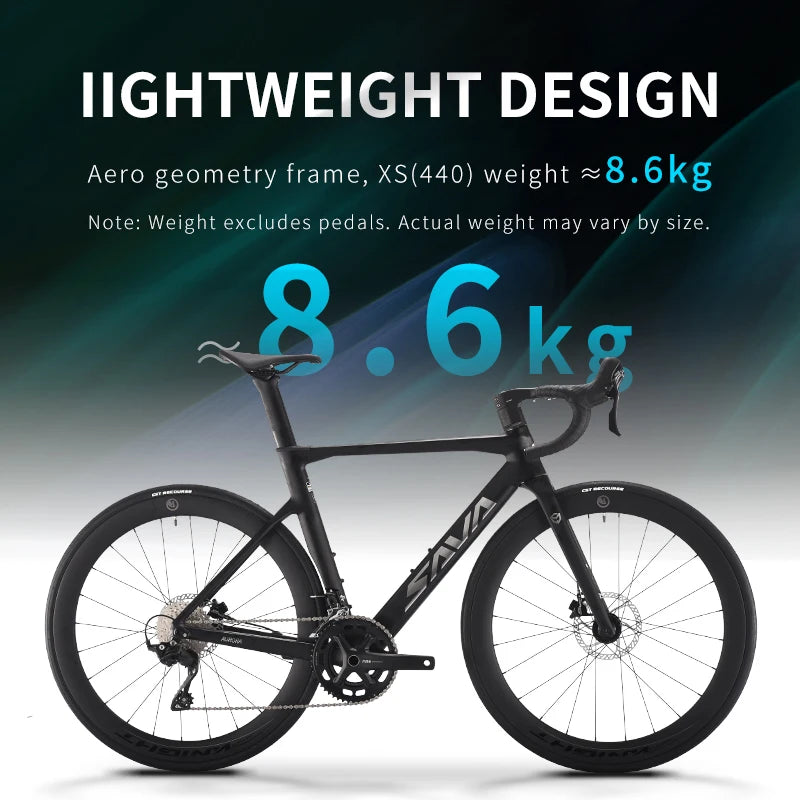 SAVA NEW A7L Carbon Road Bike, Adult Racing Bike, Equipped With Shimano 105 R7100, 24-Speed Hydraulic Brakes