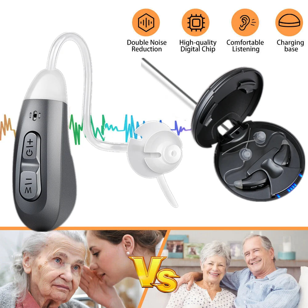 JINGHAO Digital Rechargeable Hearing Aids With Noise Cancellation