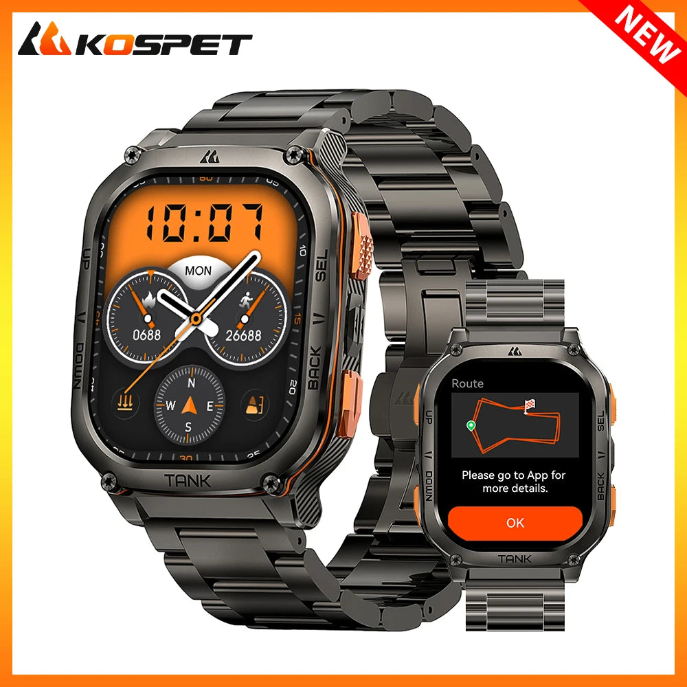 KOSPET Tank M3 Ultra GPS AMOLED Waterproof Bluetooth Calling Smartwatch