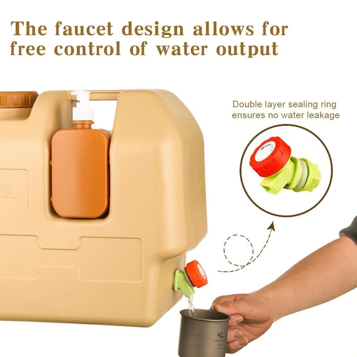 20L Emergency Water Container Large-Capacity Portable Camping Water Bag With Spigot Water Storage Jug For Outdoor Picnic Hiking