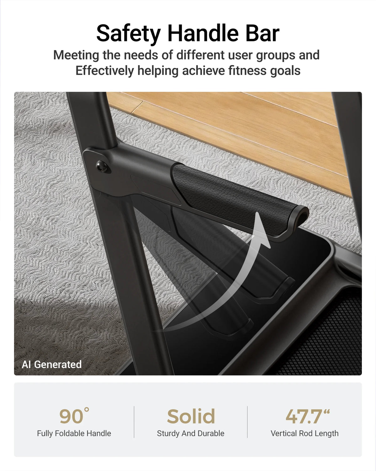 ROBORE  X9F 15% Auto Incline Treadmill, 7.5 MPH Folding Walking Pad with Safety Handle, Quiet Powerful Motor, 12 Speed Levels, 6-Layer Shock Absorption, LED Display Under Desk Treadmill for Home Workout, Walking, Jogging & Ru