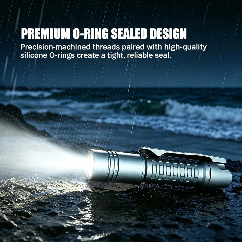ReyLight Pineapple Mini MK3 Ti Flashlight Nichia 519A 4000K High CRI LED Slim Pocket EDC Torch IP68 Waterproof Titanium Flashlight