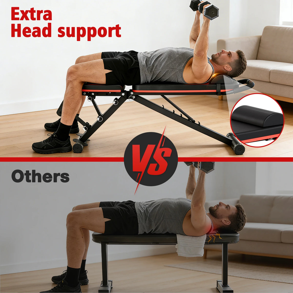 14-in-1 Foldable Dumbbell Bench Weight Pre-Assembled Multi-Functional 1000 lbs 6 Adjustable Levels for Full Body Workout
