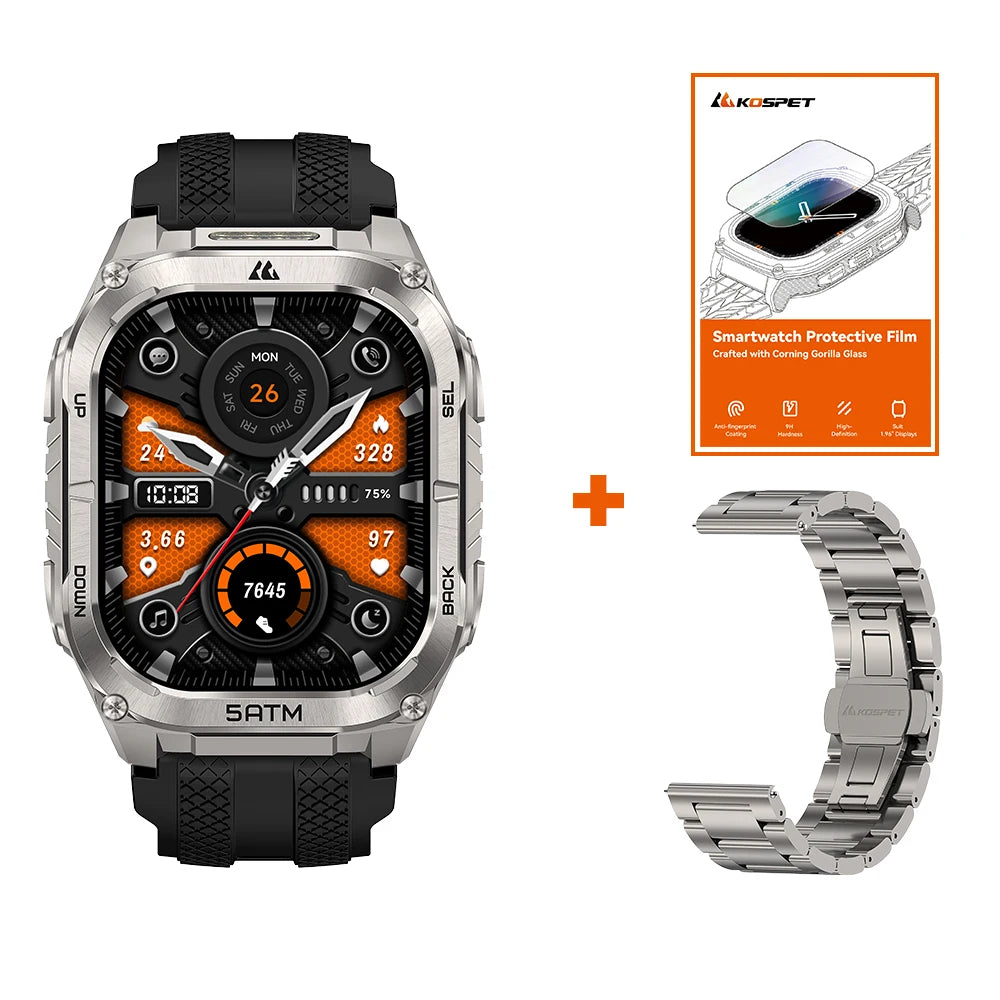 KOSPET Tank M4C GPS Smartwatch With Health Tracking And Flashlight