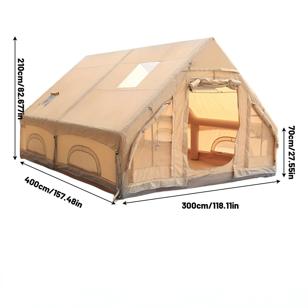 Inflatable Camping Tent With Skylight And Breathable Mesh Design
