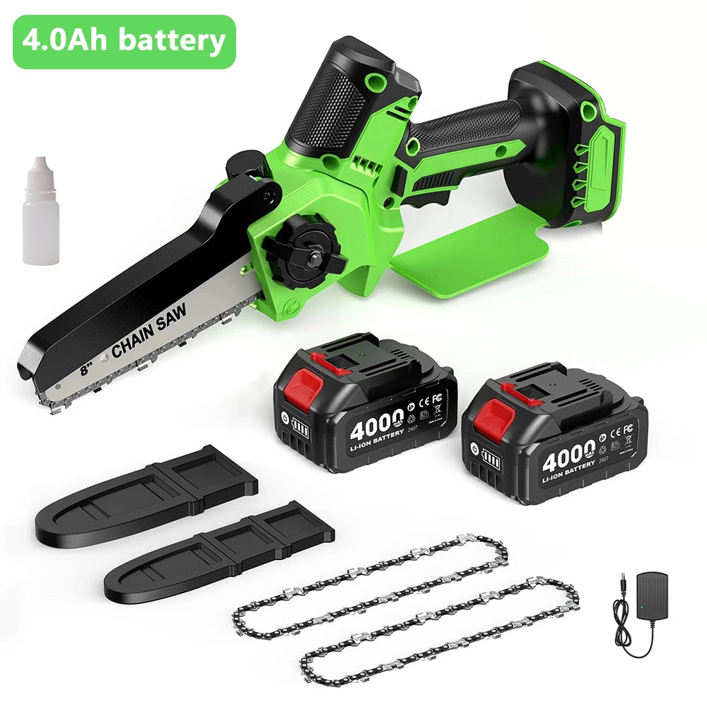 Taskstar 6&8 Inch Cordless Pruning Saw Brushless Electric Chain Saw 2 4000mAh Battery Powered Handheld Mini Saw for Gardening Tree Trimming & Wood Cutting