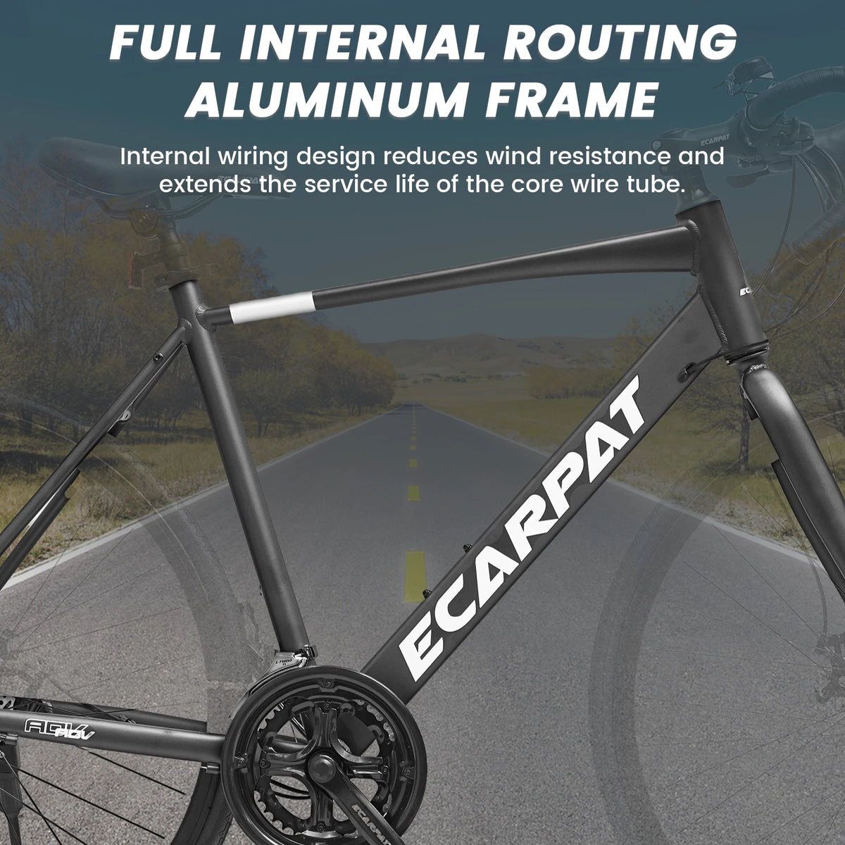 Ecarpat 16 Speed Aluminum Road Bike With Dual Disc Brakes