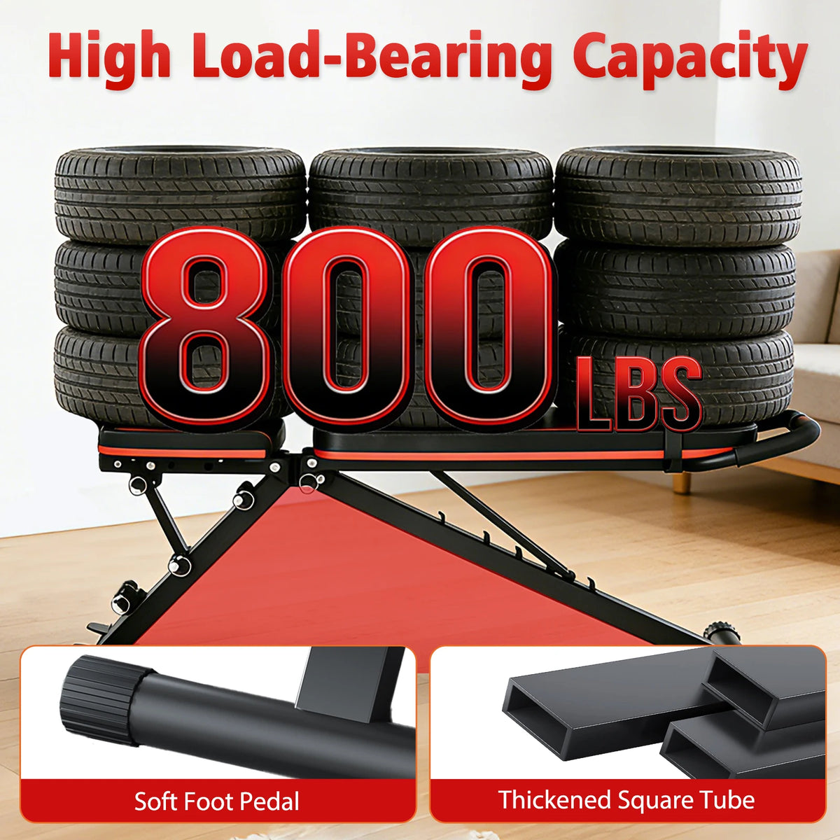 14-in-1 Foldable Dumbbell Bench Weight Pre-Assembled Multi-Functional 1000 lbs 6 Adjustable Levels for Full Body Workout