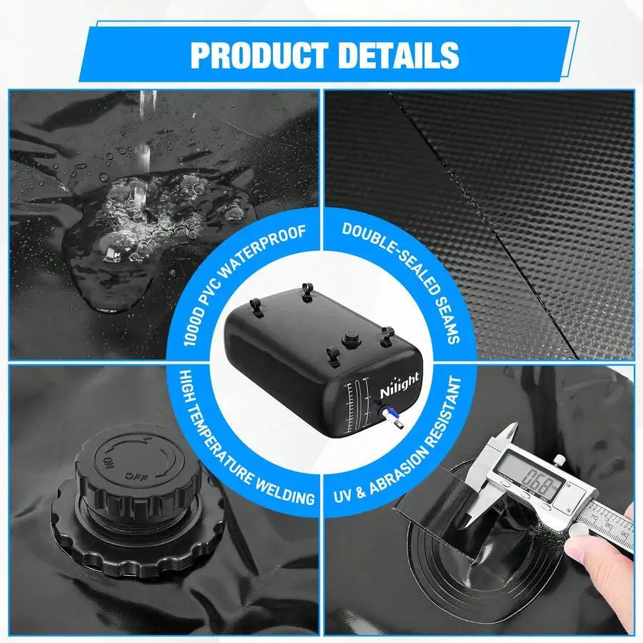 Nilight 240L Water Storage Bladder RV Potable Water Bladder Tank Camping Foldable Collapsible Water Storage Containers For Truck