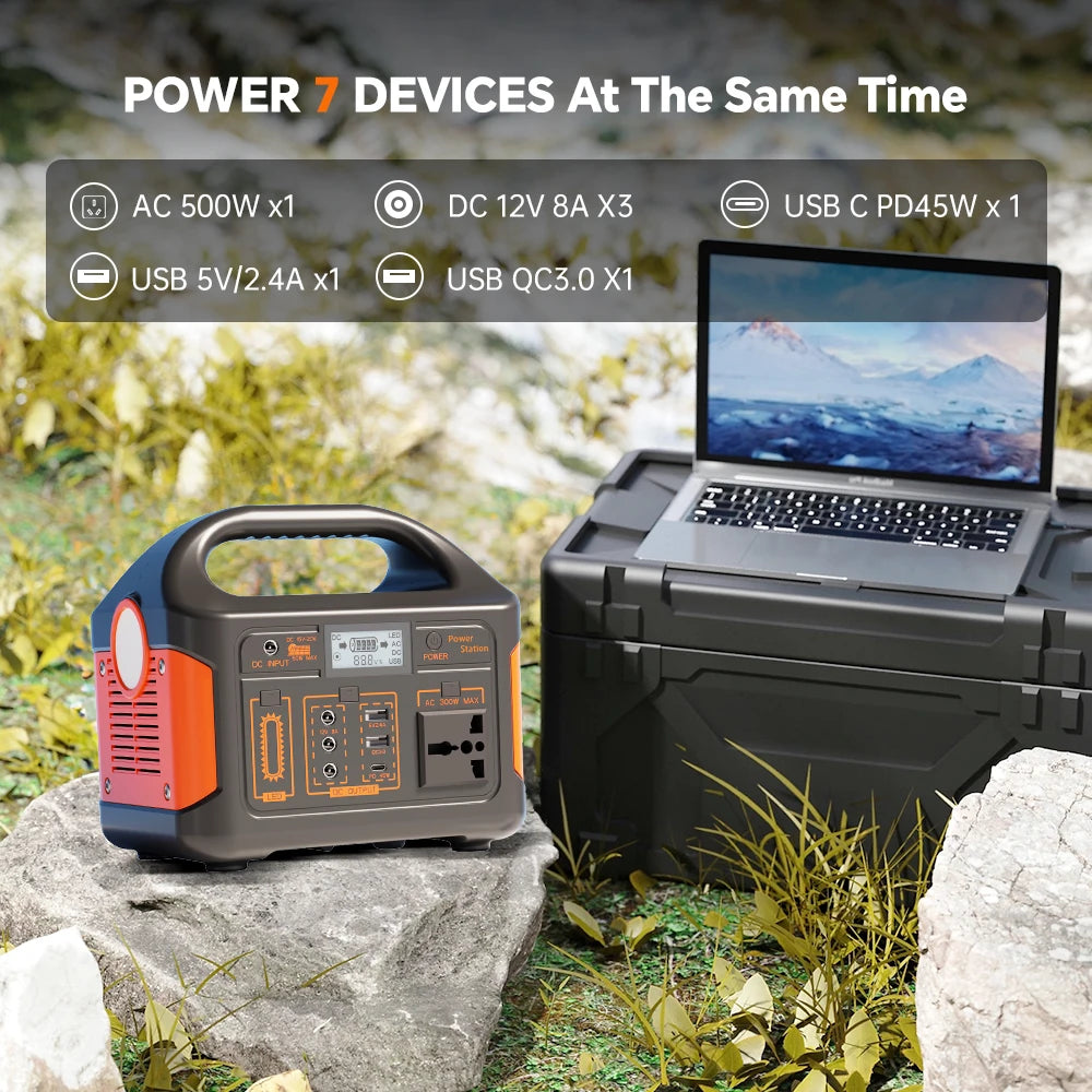 GaiaRay Portable Solar Power Station With LiFePO4 Battery Backup