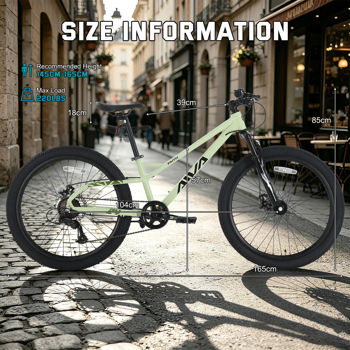 AIVA Hardtail Mountain Bike With Aluminum Frame And Disc Brakes