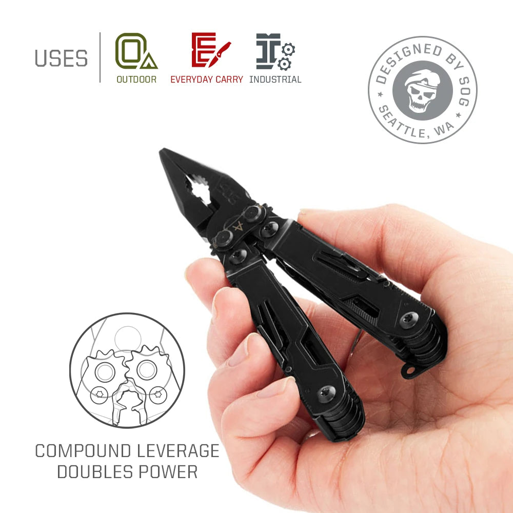 SOG PowerPint 18 Function Mini Multi Tool With Folding Pliers