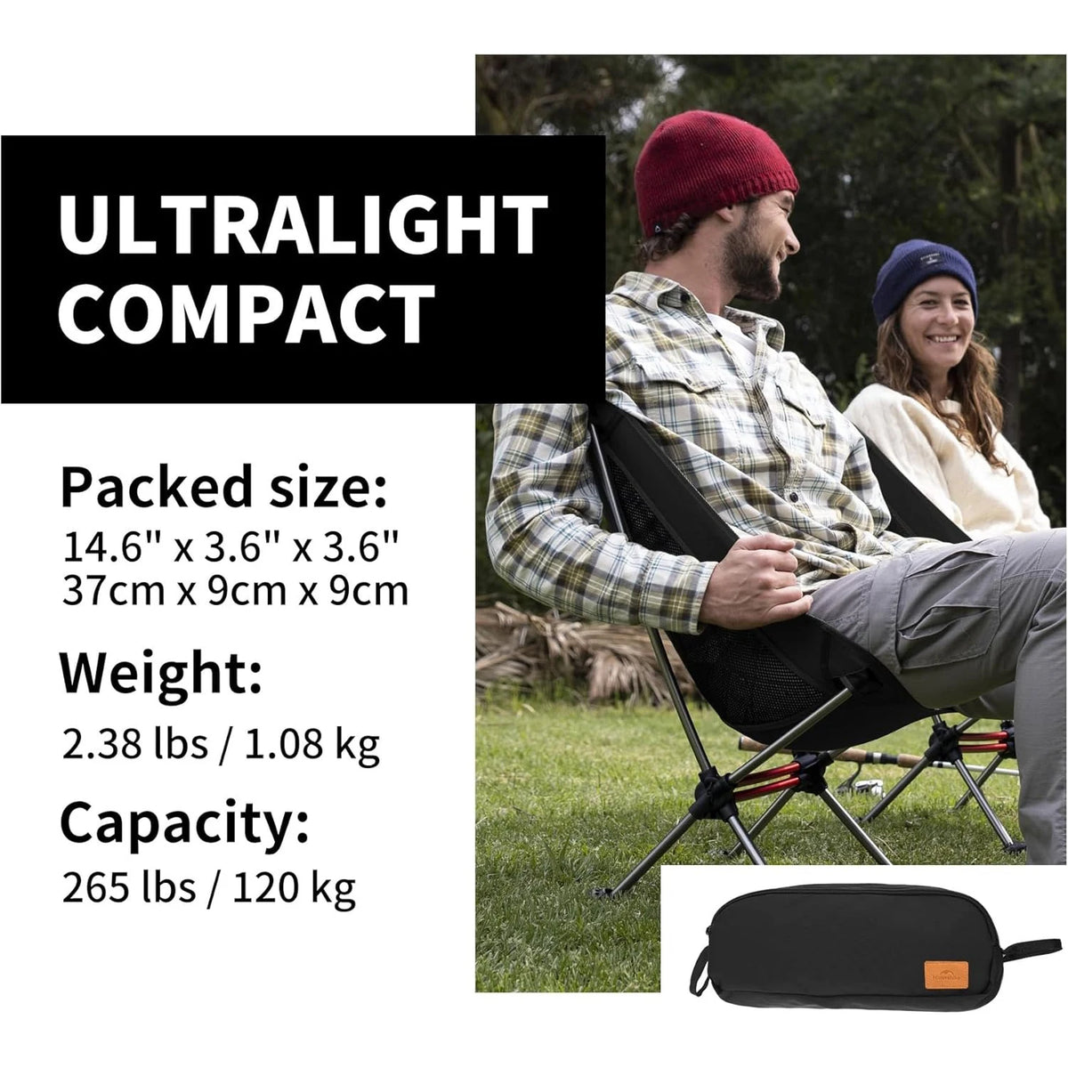 Naturehike Ultralight Folding Camping Chair With Anti Sinking Feet