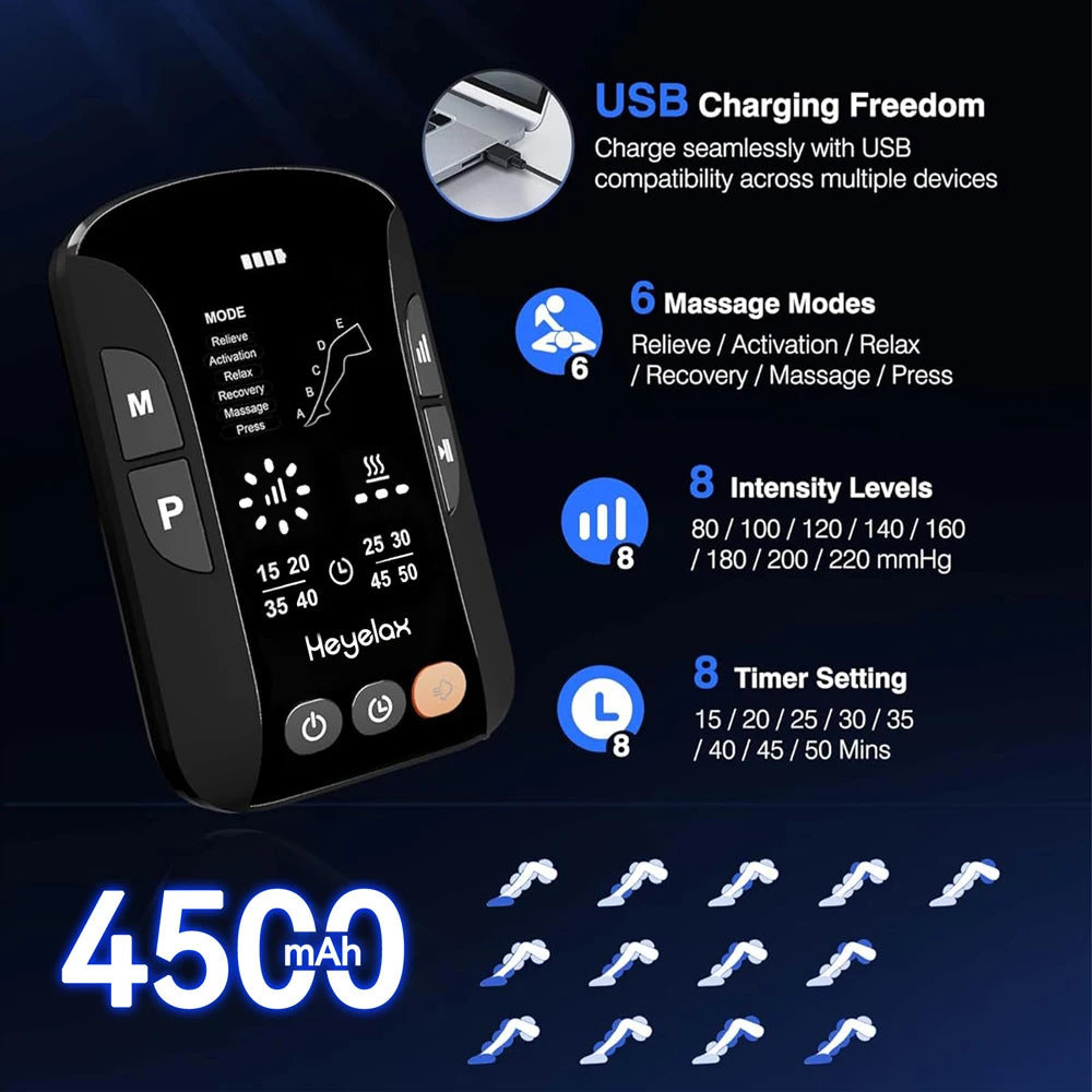 Leg Compression Massager for Circulation and Pain Relief,,Cordless Leg Massager for Muscle Relaxation,Fast Recovery(Single Unit)