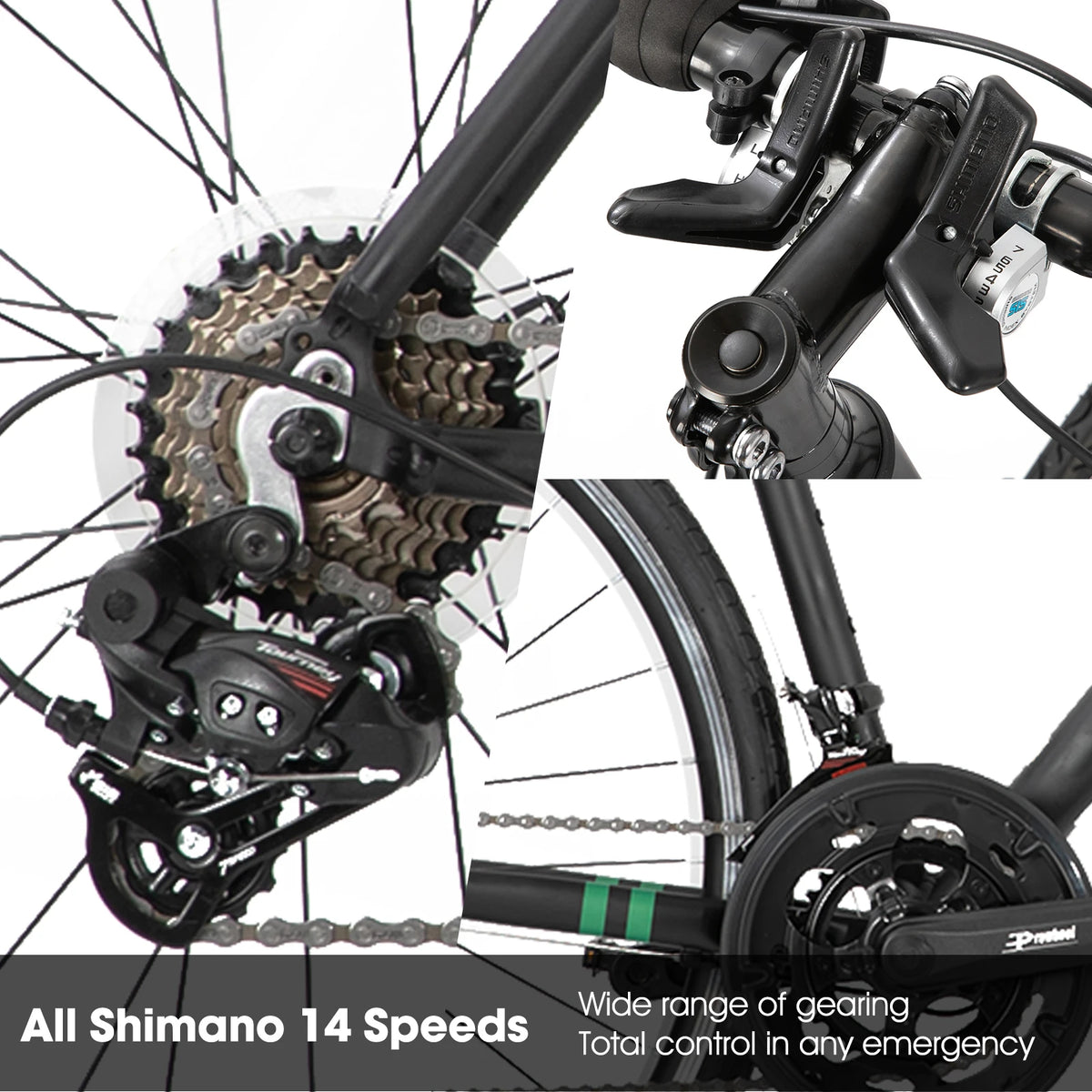 Hiland Aluminum Road Bike,Shimano 14 Speeds, 53/57cm Frame, Racing Bike for Men Mens Racing Bike
