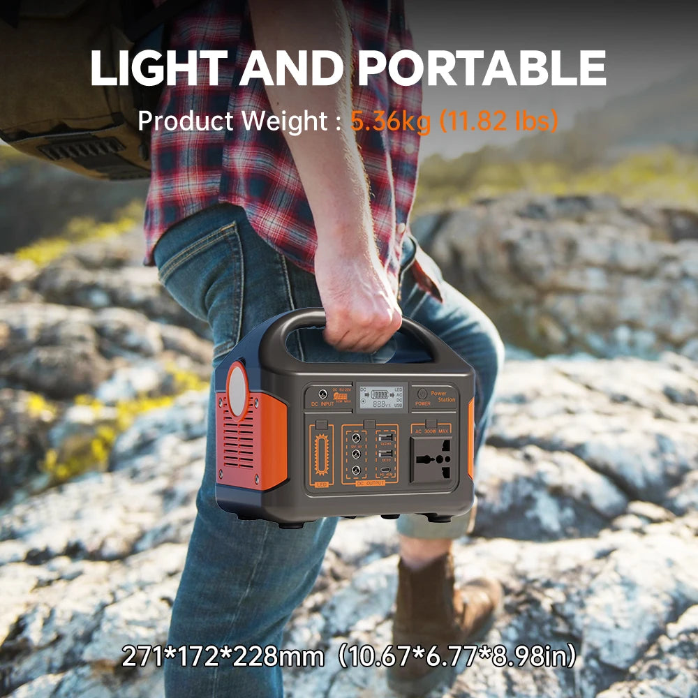 GaiaRay Portable Solar Power Station With LiFePO4 Battery Backup